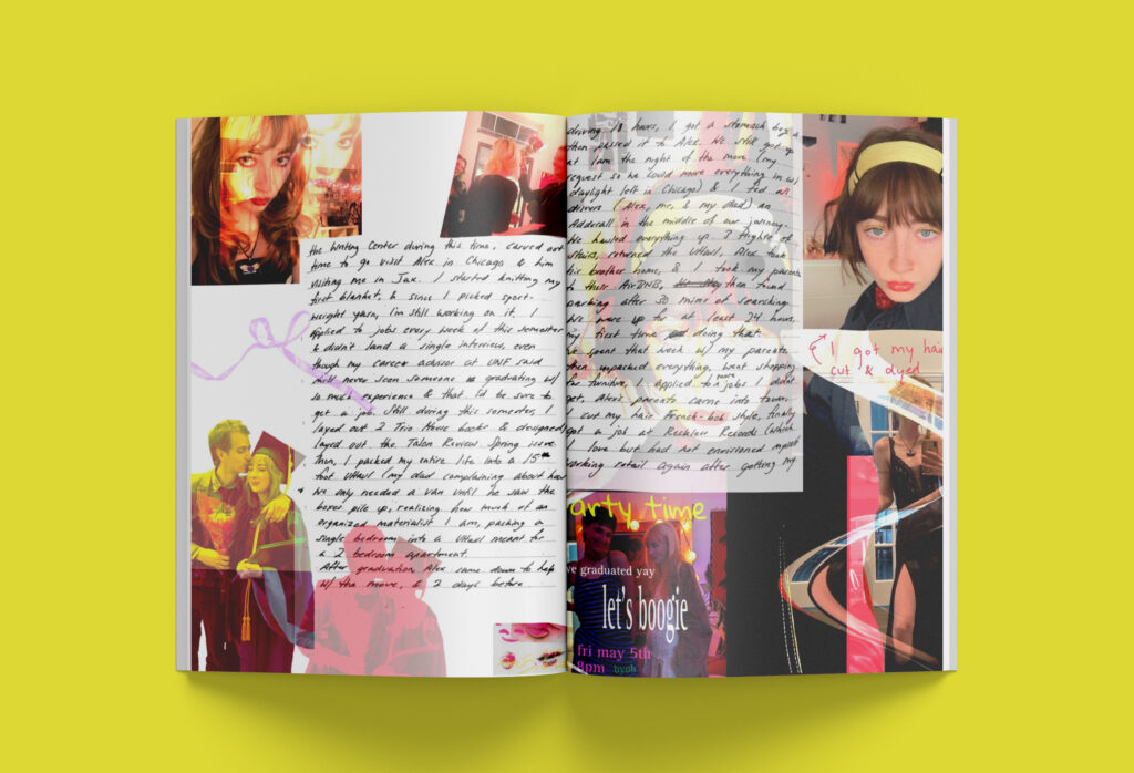 Pages 3-4 of collaged journal entries and photos